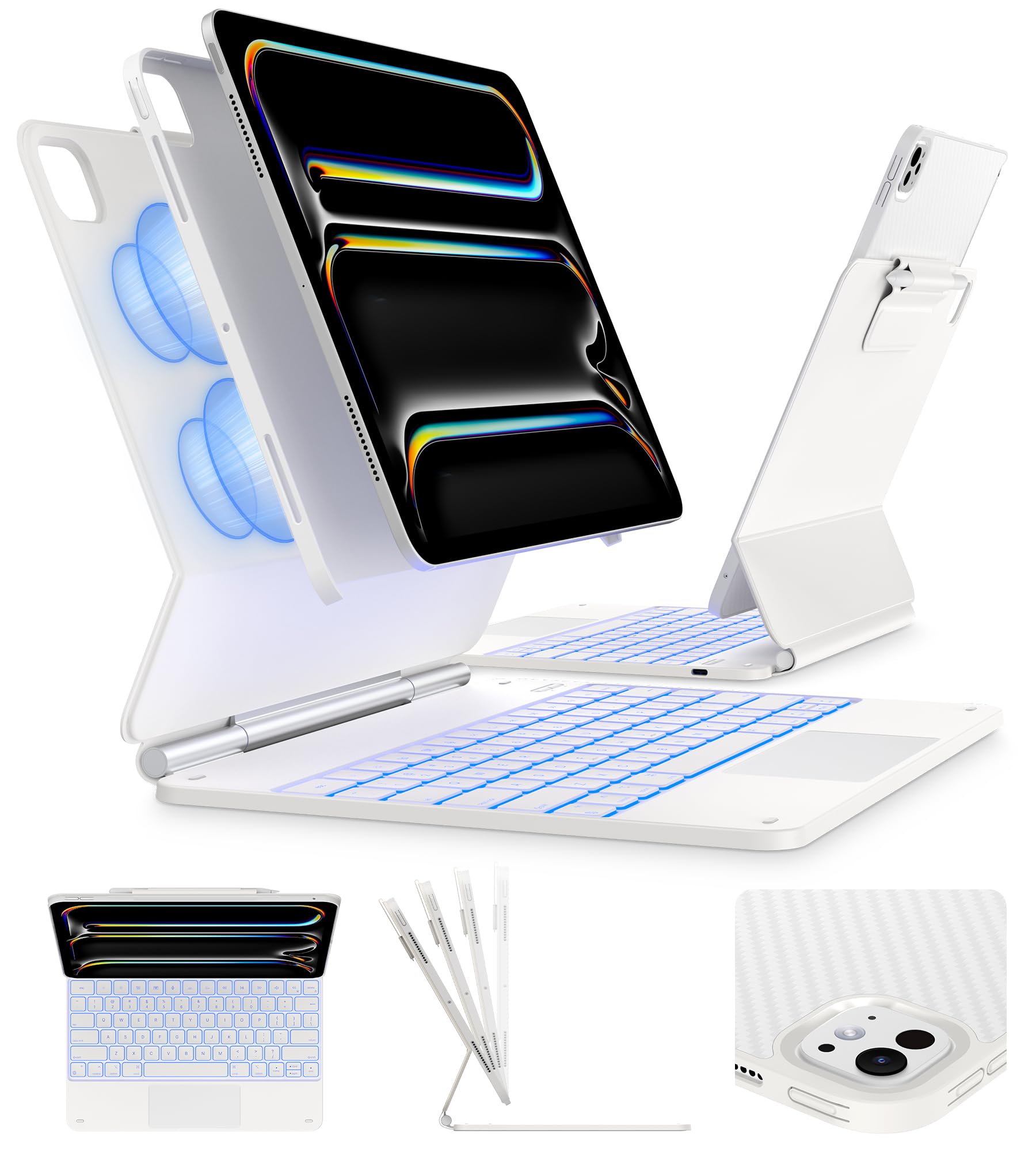iPad Pro 13 (M4 2024)専用ホワイトキーボードケース Amazon.com: typecase Keyboard Case for 2024 iPad Pro 13-inch